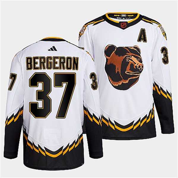 Men's Boston Bruins #37 Patrice Bergeron 2022 White Reverse Retro Stitched Jersey Dzhi,We sell and wholesale Men's Boston Bruins #37 Patrice Bergeron 2022 White Reverse Retro Stitched Jersey Dzhi on line form chian!
